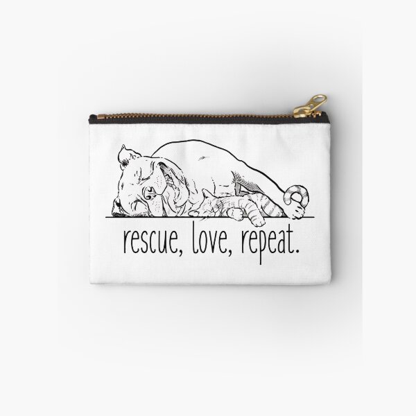 Item preview, Rescue Love Repeat Dog Cat Sleeping Line Art Graphic designed and sold by Dmo3HarkoArt.
