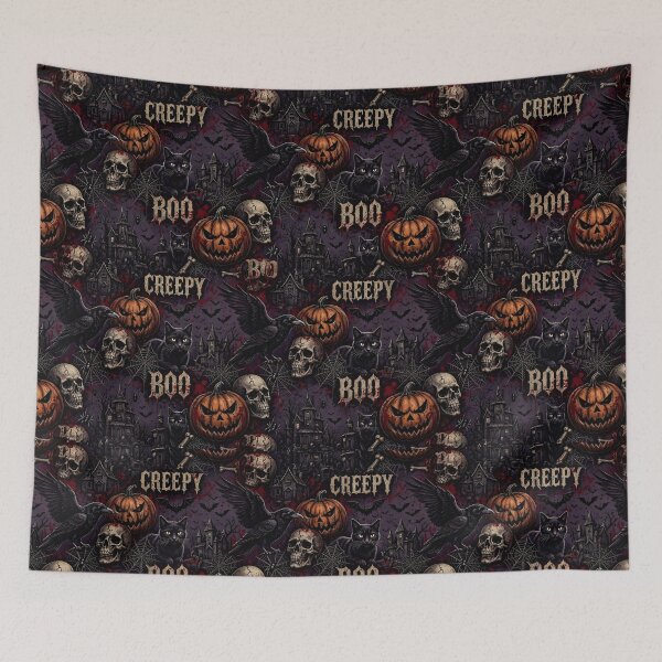 Item preview, Creepy BOO Gothic Horror Pattern - Scary Halloween designed and sold by Ela Art Space .