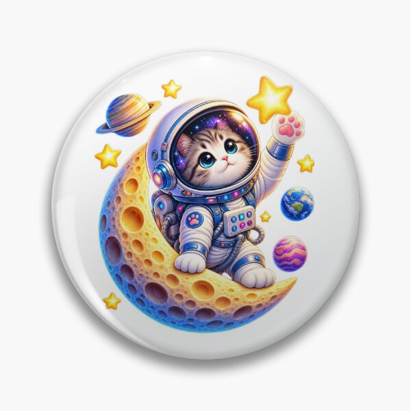 Item preview, Cosmic Paws – Cute Astronaut Cat on the Moon designed and sold by teeNova Wear.