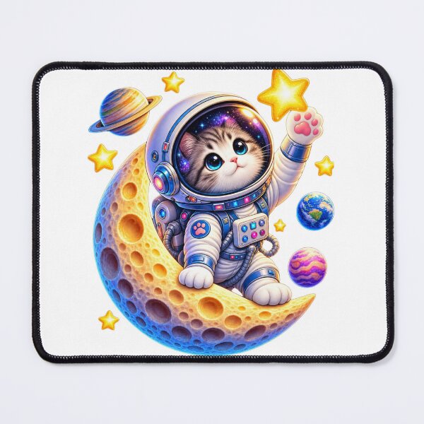 Item preview, Cosmic Paws – Cute Astronaut Cat on the Moon designed and sold by teeNova Wear.