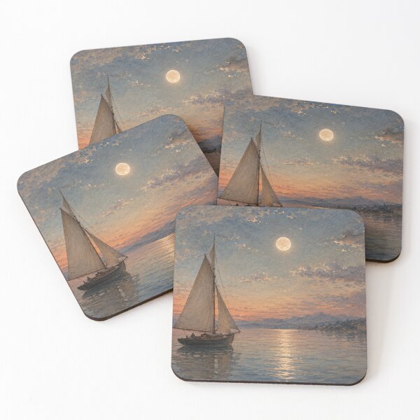 Item preview, Sailboat under a warm evening sky designed and sold by Sigtrix.