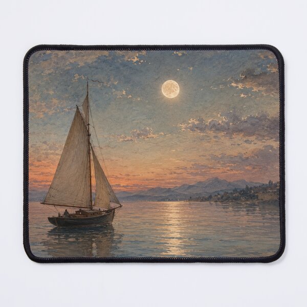 Item preview, Sailboat under a warm evening sky designed and sold by Sigtrix.
