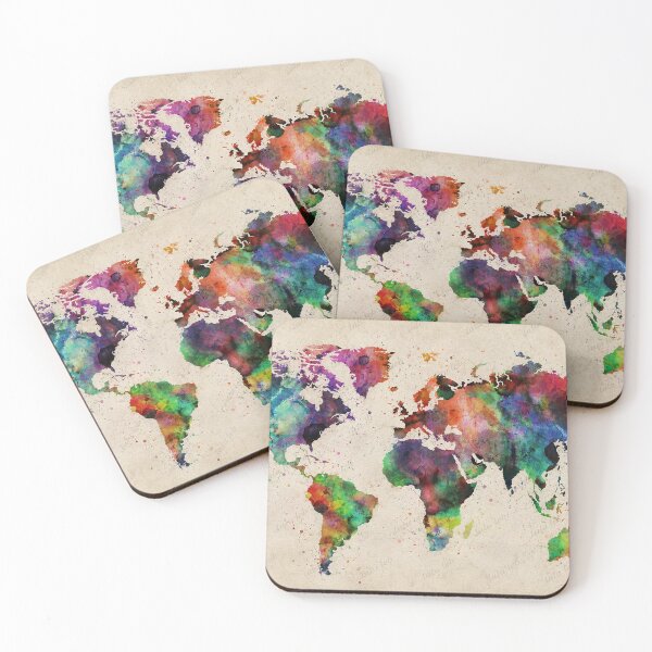 Item preview, Vintage World map color splash designed and sold by LuluLeb.