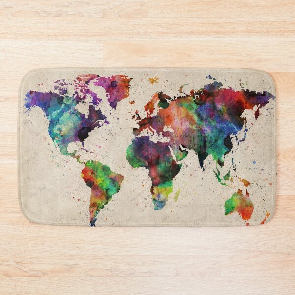 Item preview, Vintage World map color splash designed and sold by LuluLeb.