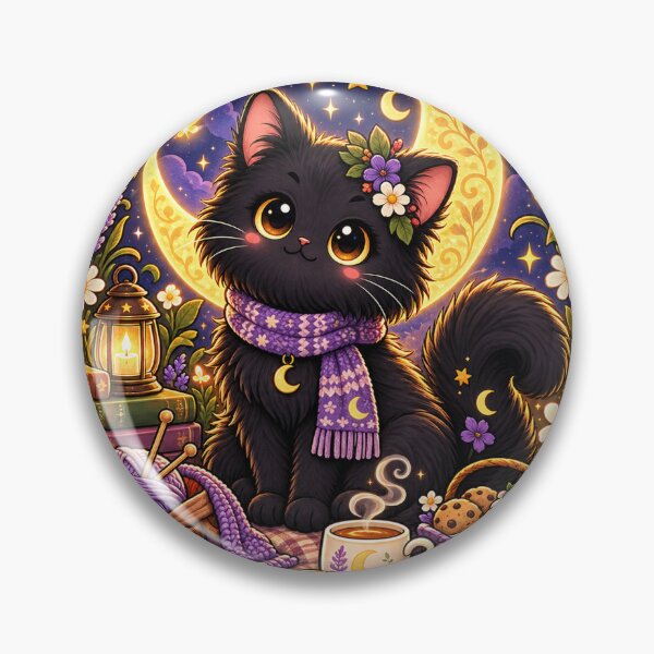 Item preview, Midnight Moon Cat – Cozy Witchy Cottagecore sticker designed and sold by RDcollections.