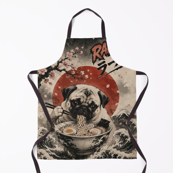 Item preview, Pug Dog Ramen Sumie Japanese Vintage designed and sold by TomFrontierArt.