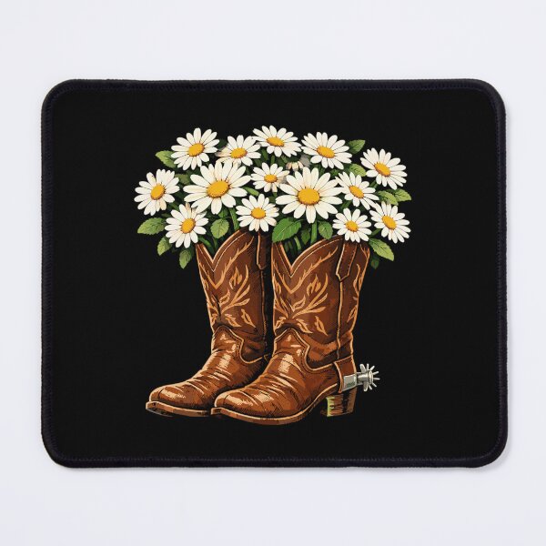 Item preview, Cowboy boots with daisy flower design designed and sold by Pineapple-Tree.