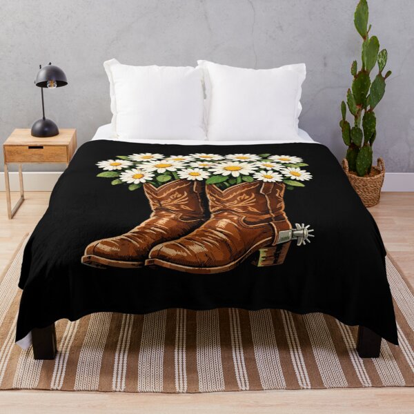Item preview, Cowboy boots with daisy flower design designed and sold by Pineapple-Tree.