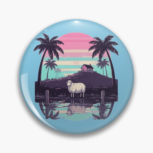 Artikelvorschau, Vaporwave Sunset Sheep entworfen und verkauft von KungPowUnicorn.
