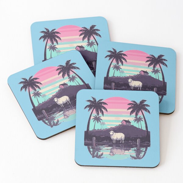 Artikelvorschau, Vaporwave Sunset Sheep entworfen und verkauft von KungPowUnicorn.