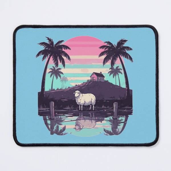 Item preview, Vaporwave Sunset Sheep designed and sold by KungPowUnicorn.