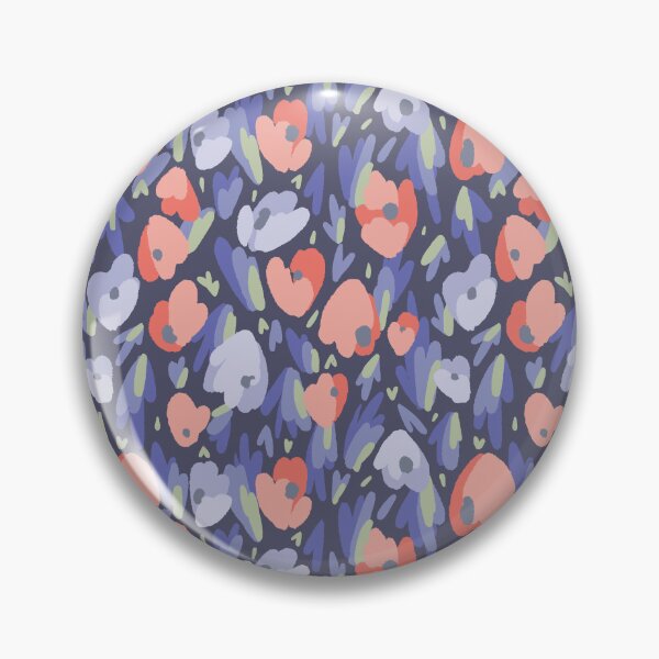 Item preview, Coral Blue Poppy Field Pattern designed and sold by Zaya_art.