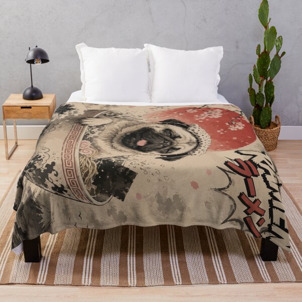 Item preview, Pug Dog Bath Ramen Sumie Japanese Vintage designed and sold by TomFrontierArt.
