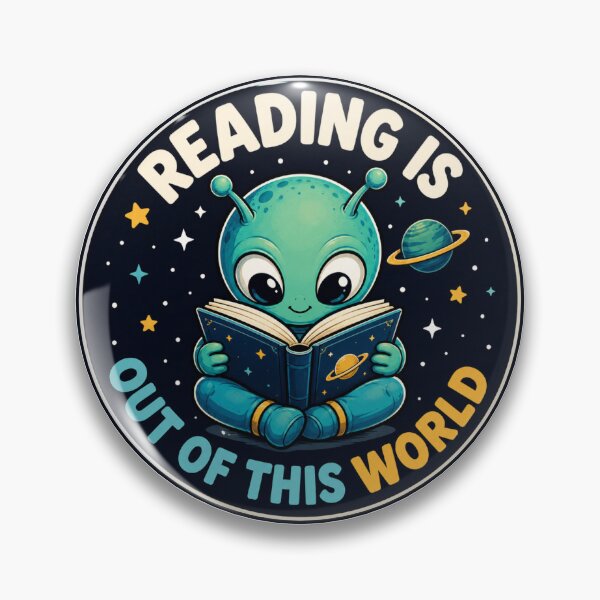 Item preview, Reading Is Out Of This World Cute Alien Reading Illustration designed and sold by GibasVisuals.