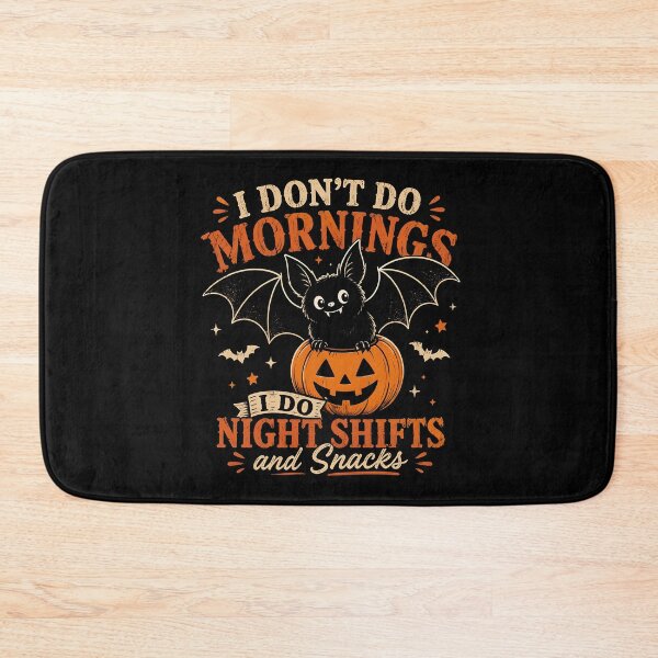 Item preview, I Don't Do Mornings Halloween Bat designed and sold by Canvas-Whispers.