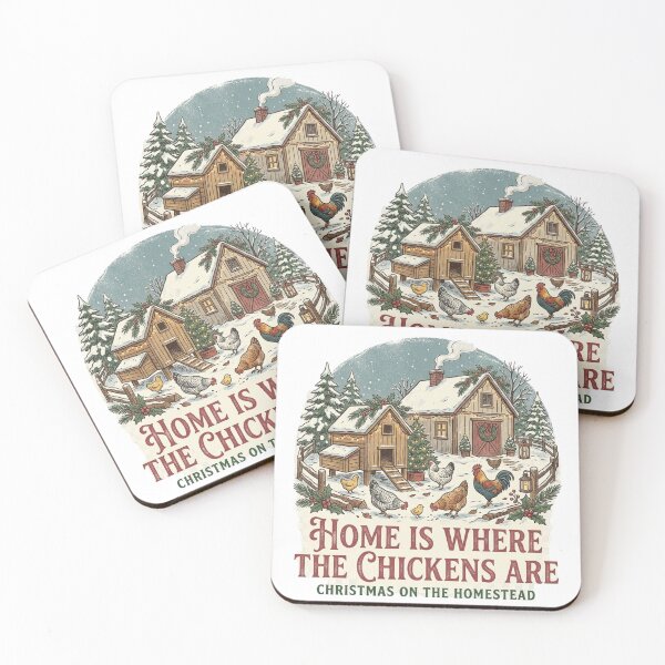 Item preview, Home Is Where The Chickens Are Christmas On The Homestead Chicken Farmer Holiday designed and sold by raedattia.