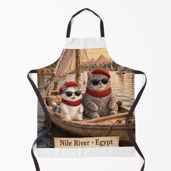 Item preview, Kawaii Cats on Felucca Nile River Egypt - Freda and Junior Sunset designed and sold by MAISON SYLVIE.
