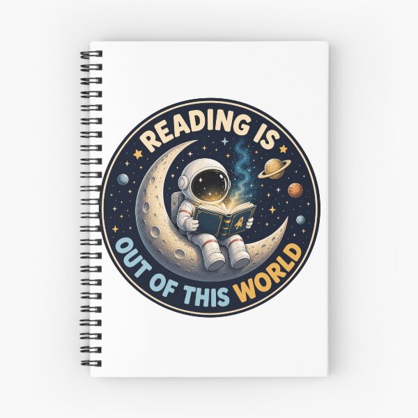 Item preview, Reading Is Out Of This World Astronaut On Moon Illustration designed and sold by GibasVisuals.