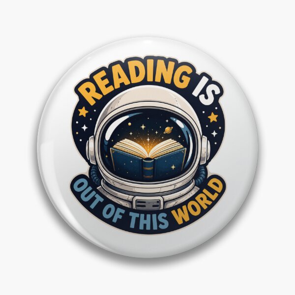 Item preview, Reading Is Out Of This World Astronaut Helmet Badge Design designed and sold by GibasVisuals.