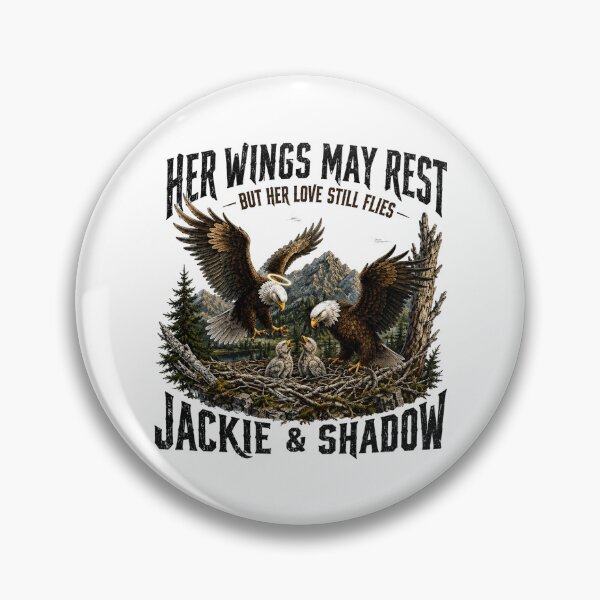Item preview, Her Wings May Rest But Her Love Still Flies, Jackie & Shadow Bald Eagle Memorial designed and sold by perkmingStudio.