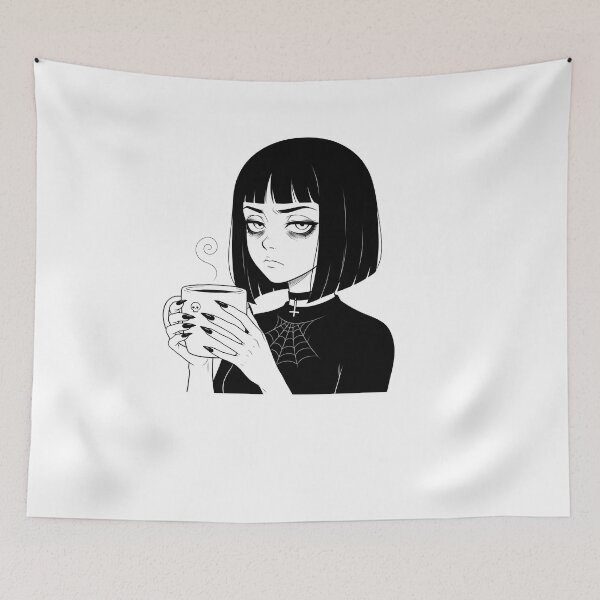 Item preview, Goth Girl with Coffee designed and sold by OH-MY-GOTH.