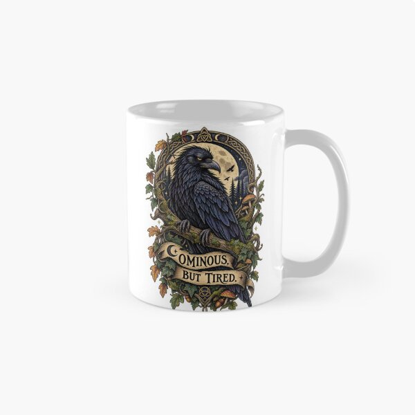 Item preview, Ominous, But Tired – Gothic Celtic Raven Under the Full Moon designed and sold by thewandswant.