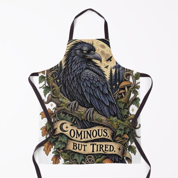Item preview, Ominous, But Tired – Gothic Celtic Raven Under the Full Moon designed and sold by thewandswant.
