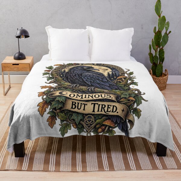 Item preview, Ominous, But Tired – Gothic Celtic Raven Under the Full Moon designed and sold by thewandswant.