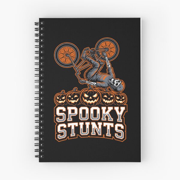 Item preview, Spooky Stunts BMX Skeleton Backflip Pumpkins Halloween designed and sold by TeNovaStudio.