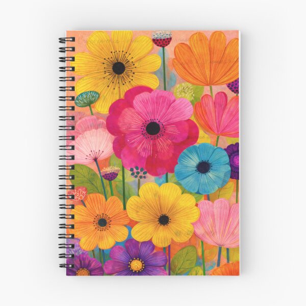Item preview, Colorful Folk Art Flowers - Bright Happy Floral Painting designed and sold by Ela Art Space .