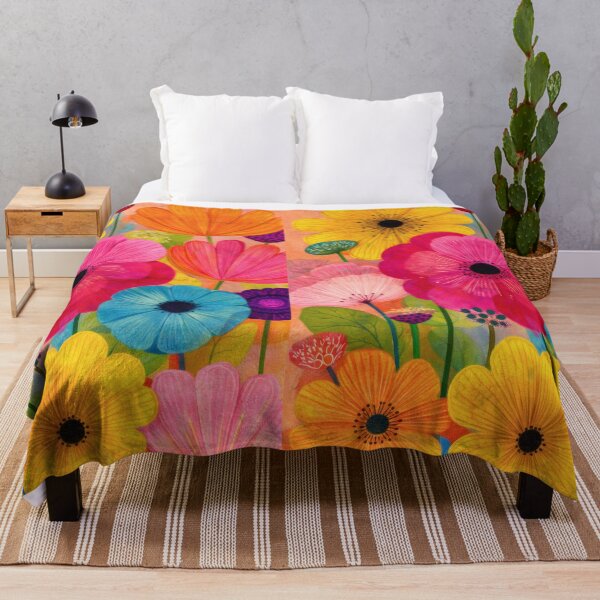Item preview, Colorful Folk Art Flowers - Bright Happy Floral Painting designed and sold by Ela Art Space .