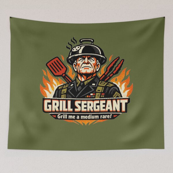 Item preview, Grill Sergeant – Grill Me A Medium Rare designed and sold by KungPowUnicorn.