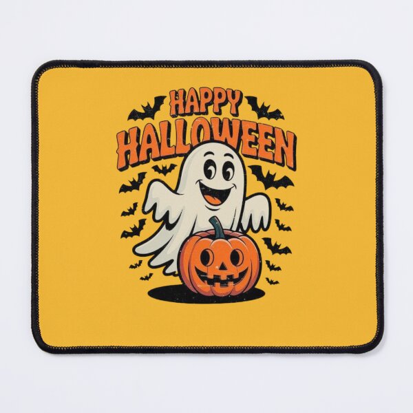 Item preview, Happy Halloween Ghost with Pumpkin – Cute Spooky Halloween Design designed and sold by anemiche.