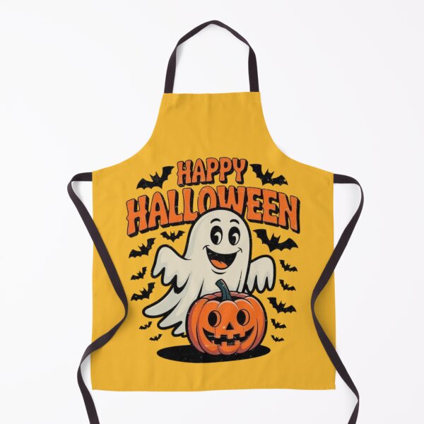 Item preview, Happy Halloween Ghost with Pumpkin – Cute Spooky Halloween Design designed and sold by anemiche.