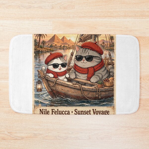 Item preview, Nile Felucca Sunset Voyage - Kawaii Cats Freda and Junior in Egypt designed and sold by MAISON SYLVIE.