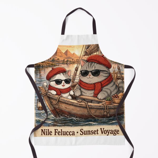 Item preview, Nile Felucca Sunset Voyage - Kawaii Cats Freda and Junior in Egypt designed and sold by MAISON SYLVIE.