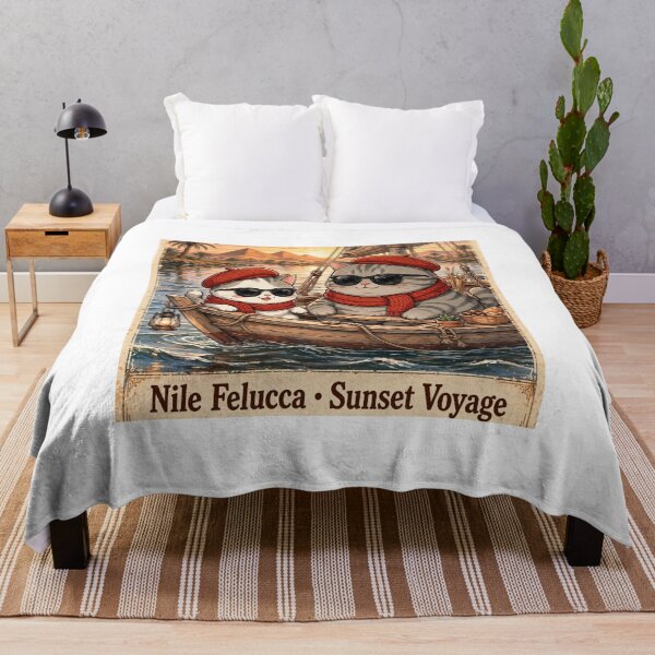 Item preview, Nile Felucca Sunset Voyage - Kawaii Cats Freda and Junior in Egypt designed and sold by MAISON SYLVIE.