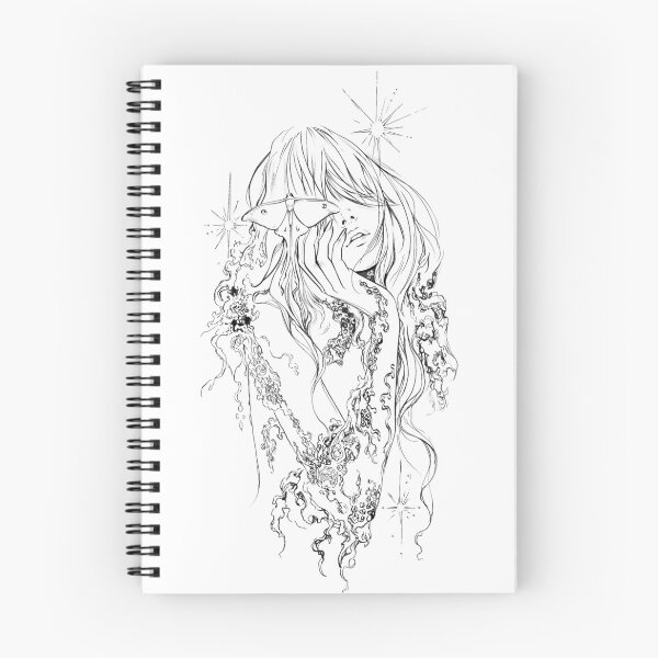 Item preview, Moth muse- surreal feminine line art designed and sold by Maralshr.