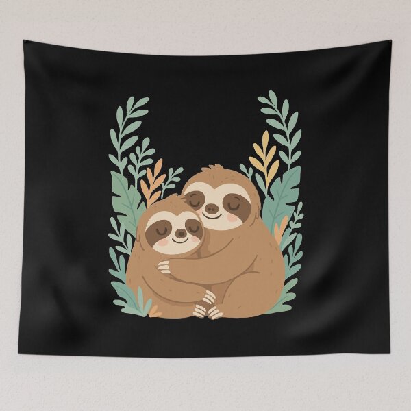 Item preview, Cute sloth cuddles in a jungle design designed and sold by Pineapple-Tree.