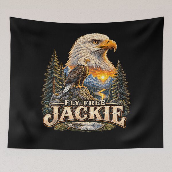 Item preview, Fly Free Jackie Big Bear Bald Eagle Memorial Tribute designed and sold by Amerakstore.