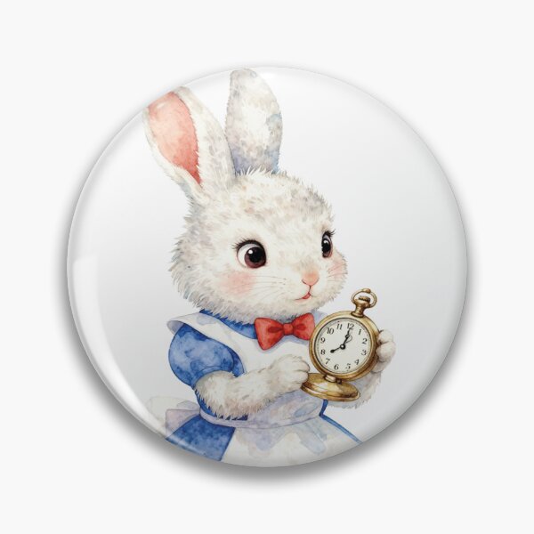 Item preview,  White Rabbit with Pocket Watch Watercolor Alice in Wonderland Art designed and sold by WildArtIT.
