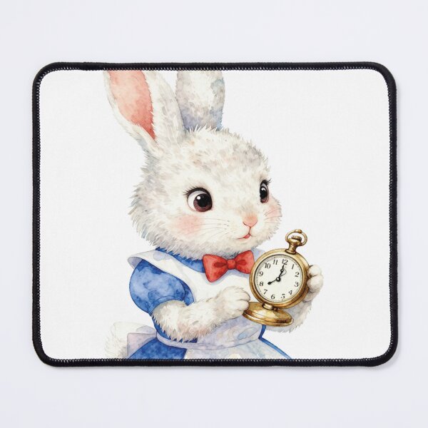 Item preview, White Rabbit with Pocket Watch Watercolor Alice in Wonderland Art designed and sold by WildArtIT.