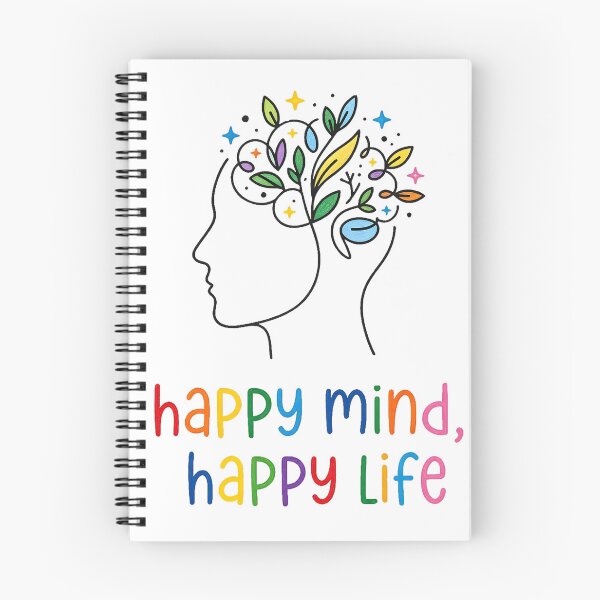 Item preview, Happy Mind Happy Life – Colorful Floral Mindfulness Art designed and sold by ZanyPaintbrush.
