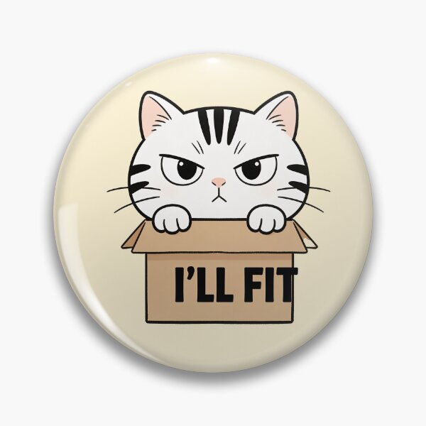 Item preview, Funny White Cat in Box I’ll Fit Cute Cat Lover Humor designed and sold by OksArtStudio.