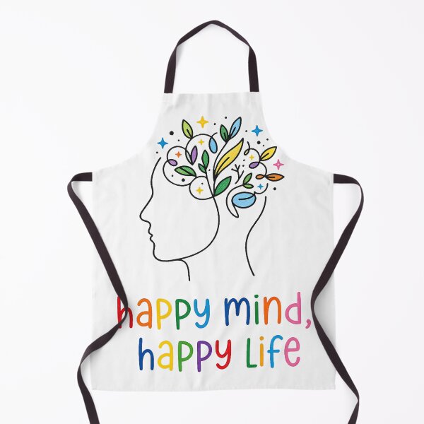 Item preview, Happy Mind Happy Life – Colorful Floral Mindfulness Art designed and sold by ZanyPaintbrush.