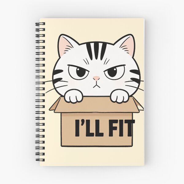 Item preview, Funny White Cat in Box I’ll Fit Cute Cat Lover Humor designed and sold by OksArtStudio.