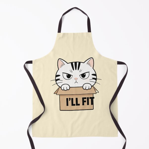 Item preview, Funny White Cat in Box I’ll Fit Cute Cat Lover Humor designed and sold by OksArtStudio.