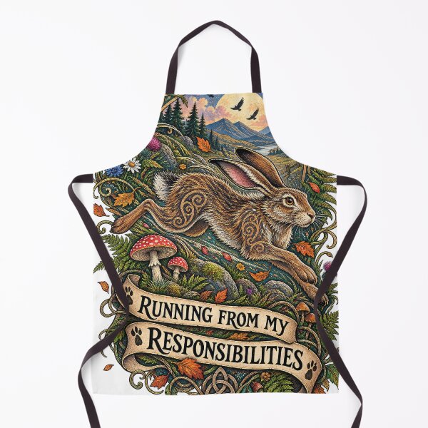Item preview, Running From My Responsibilities – Celtic Woodland Hare designed and sold by thewandswant.