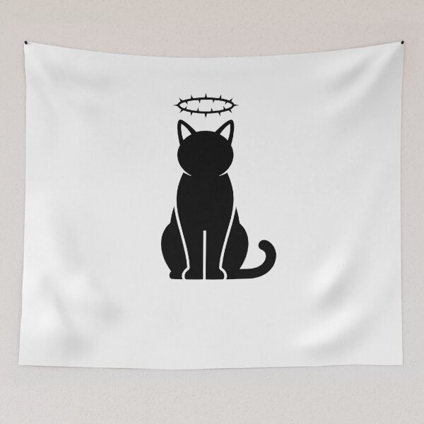 Item preview, Mystical Cat with Crown of Thorns – Black Cat Goth designed and sold by OH-MY-GOTH.