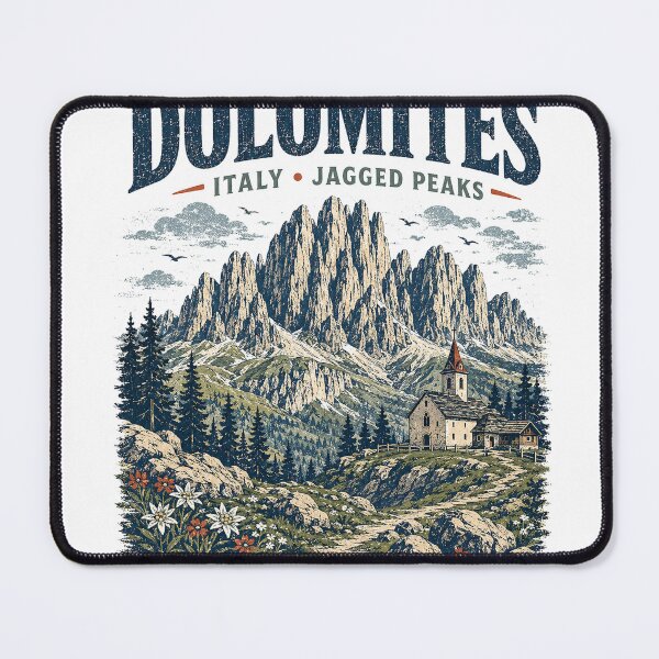 Item preview, Dolomites Italy Vintage Mountain Shirt – Jagged Peaks Retro Alpine Travel Tee designed and sold by ChicClicker.